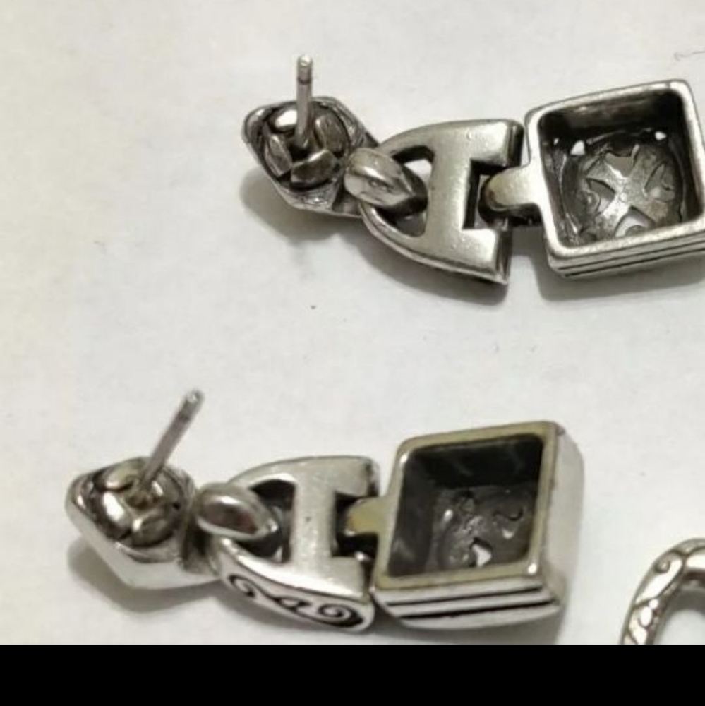 Brighton Tribeca Square Link Dangle Post Earrings - image 3